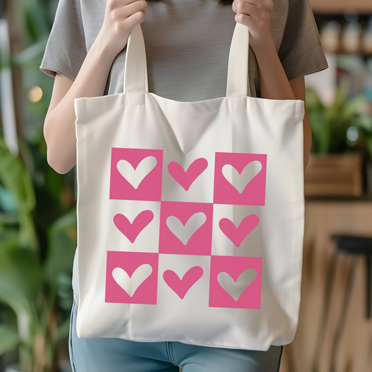 Pink Hearts Totebag