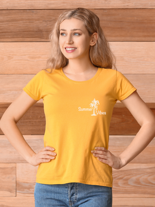 Summer Vibes T-Shirt | Back Design | Yellow