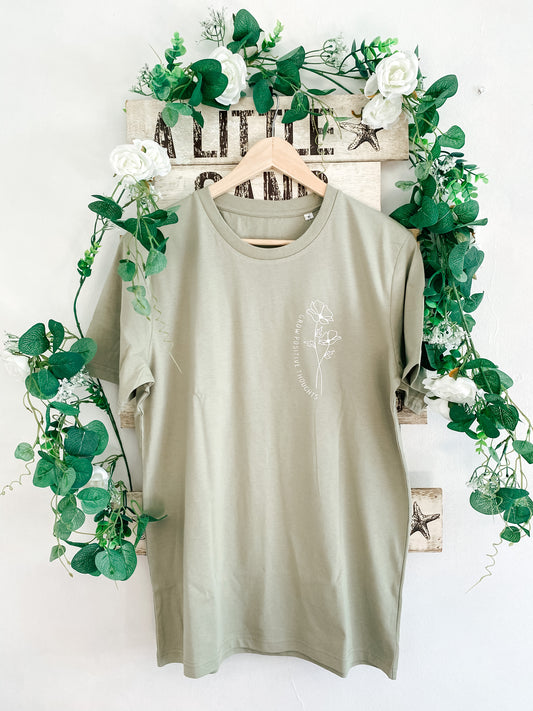 Grow Positive Thoughts T-Shirt - Green | LAST ONE