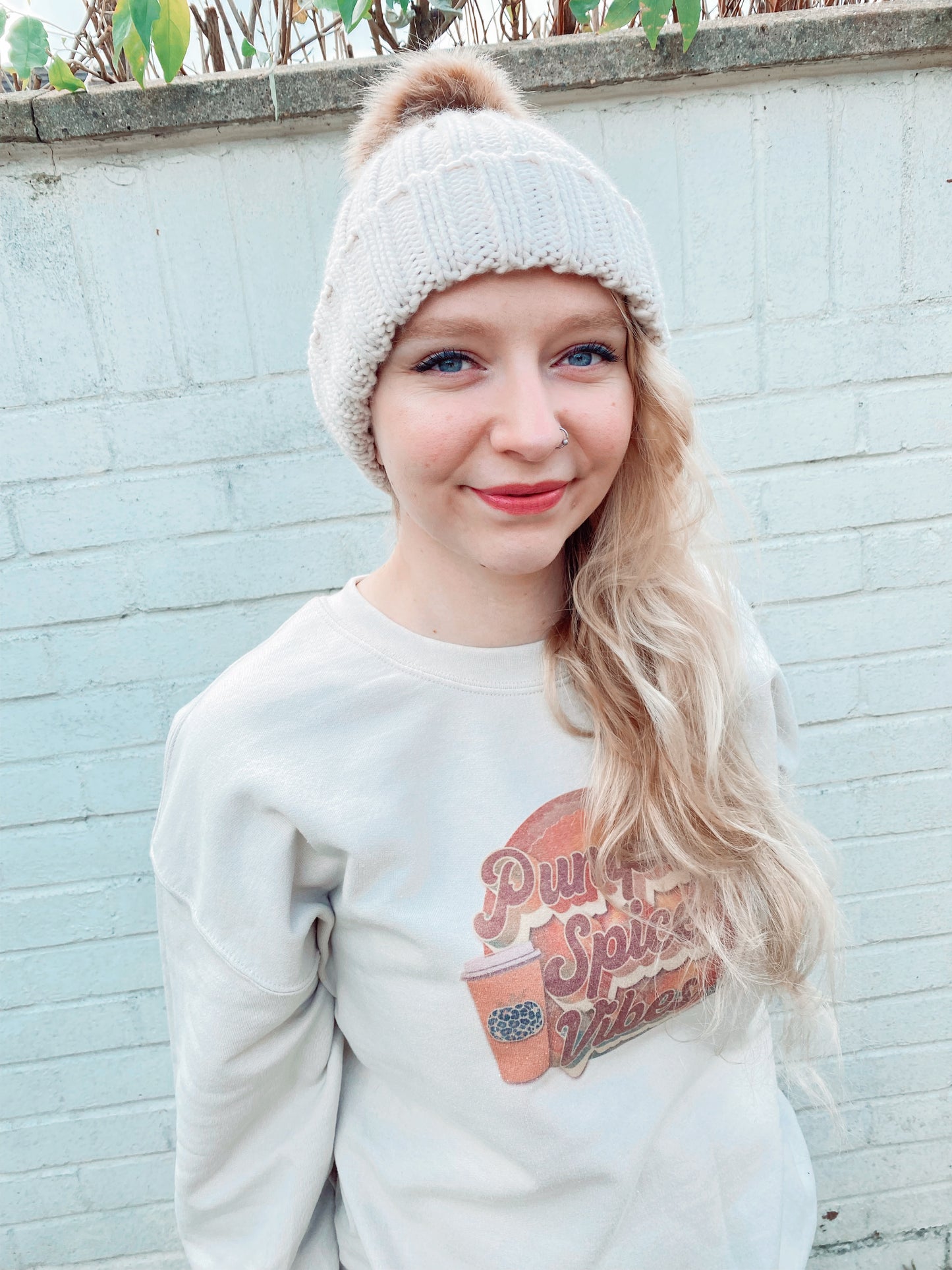 Oatmeal Chunky Pom Pom Beanie