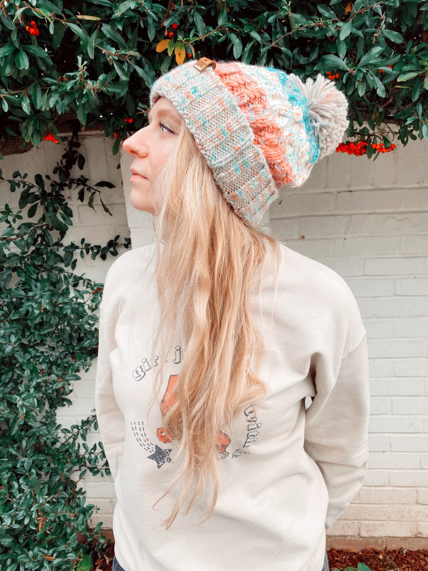 Women’s Corkscrew Pom Pom Beanie